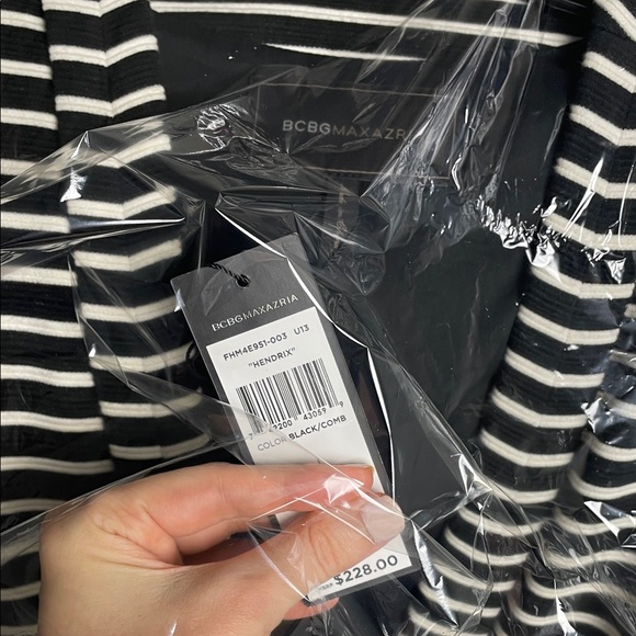 NWT BCBGMaxAzria Monochrome Striped blazer Jacket Hendrix - Picture 5 of 17